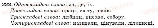 фото задание 223 - § 32. склад. наголос. основні правила переносу - фонетика. орфоепія. графіка. орфографія