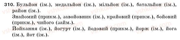 фото задание 310 - § 44. сполучення йо,ьо - фонетика. орфоепія. графіка. орфографія