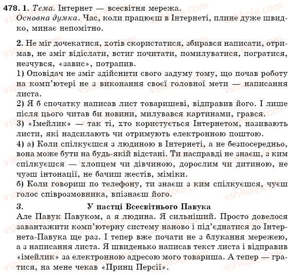 фото задание 478 - § 69. твір-розповідь на основі власного досвіду - зв'язна мова (мовлення)
