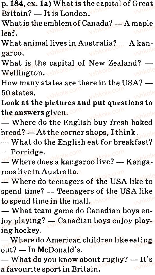 фото задание p184ex1 - unit seven: welcome to the english-speaking world