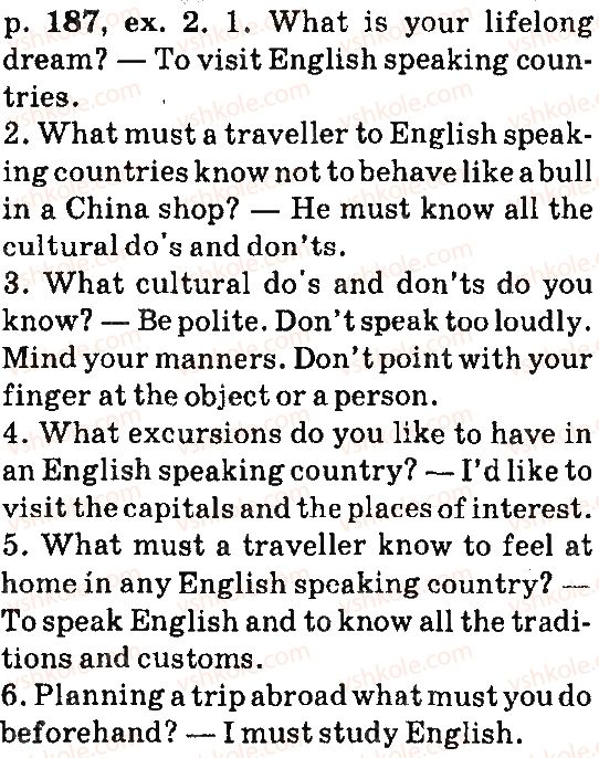 фото задание p187ex2 - unit seven: welcome to the english-speaking world