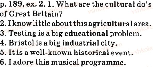 фото задание p189ex2 - unit seven: welcome to the english-speaking world
