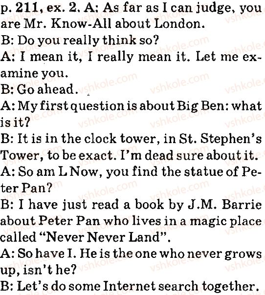 фото задание p211ex2 - unit seven: welcome to the english-speaking world