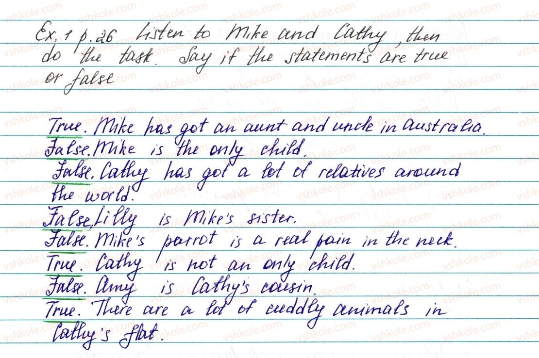фото задание ex1p26 - lesson 2. an ordinary family - unit 1. family and friends