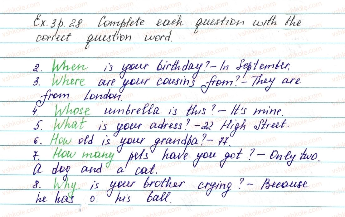 фото задание ex3p28 - lesson 2. an ordinary family - unit 1. family and friends