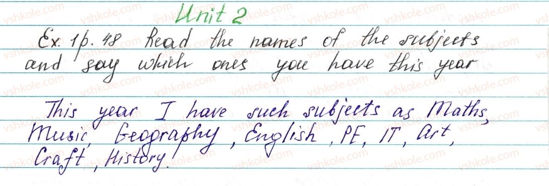 фото задание ex1p48 - lesson 1. my school days - unit 2. school is cool!