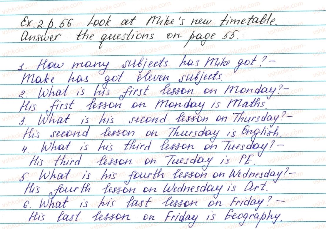 фото задание ex2p56 - lesson 1. my school days - unit 2. school is cool!