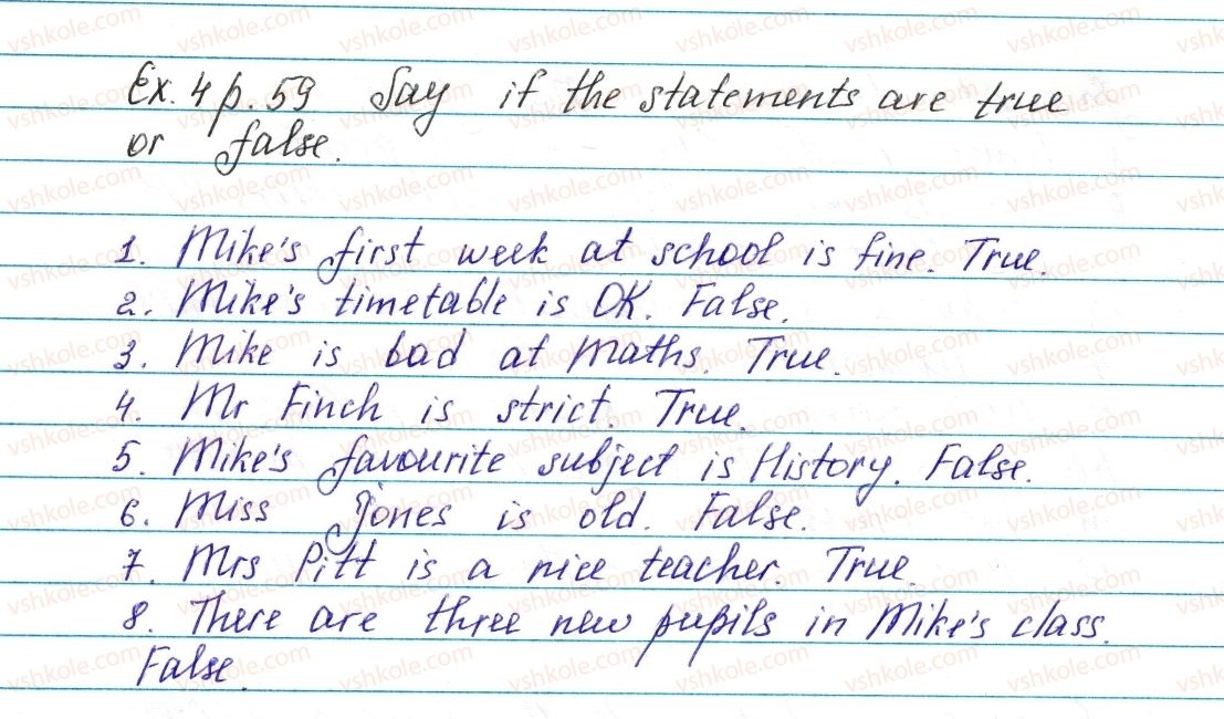 фото задание ex4p59 - lesson 1. my school days - unit 2. school is cool!