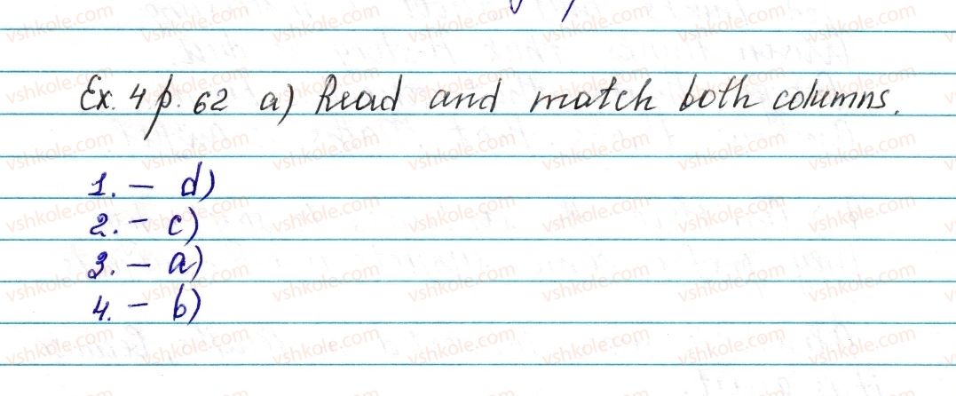 фото задание ex4p62 - lesson 1. my school days - unit 2. school is cool!
