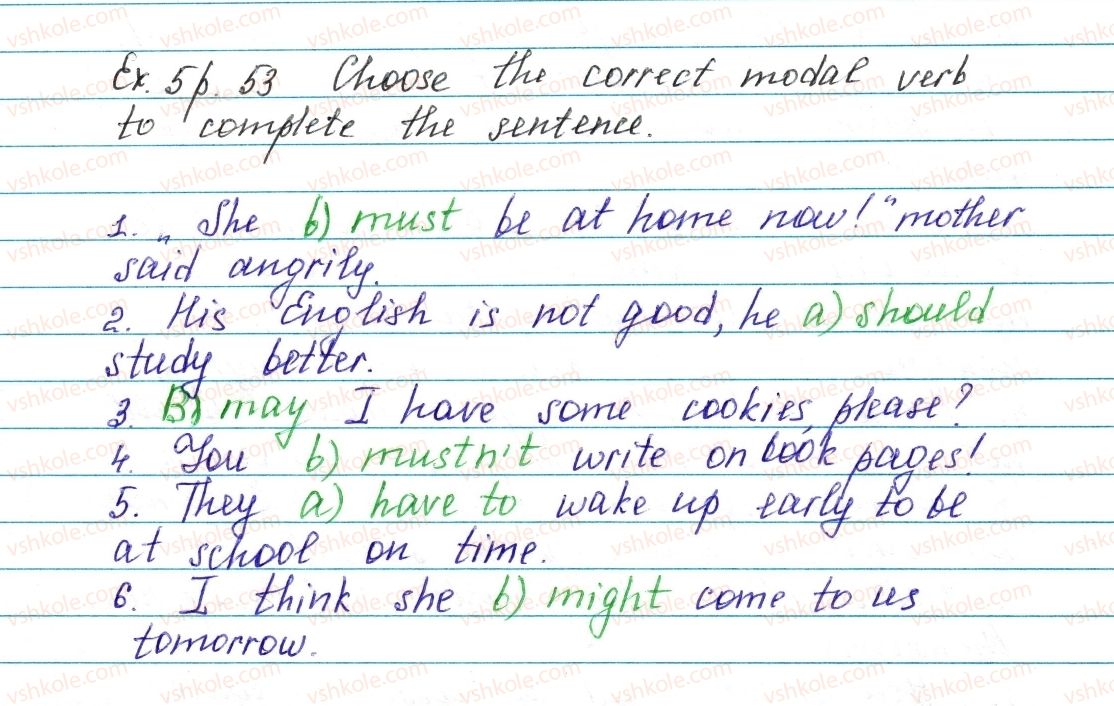фото задание ex5p53 - lesson 1. my school days - unit 2. school is cool!