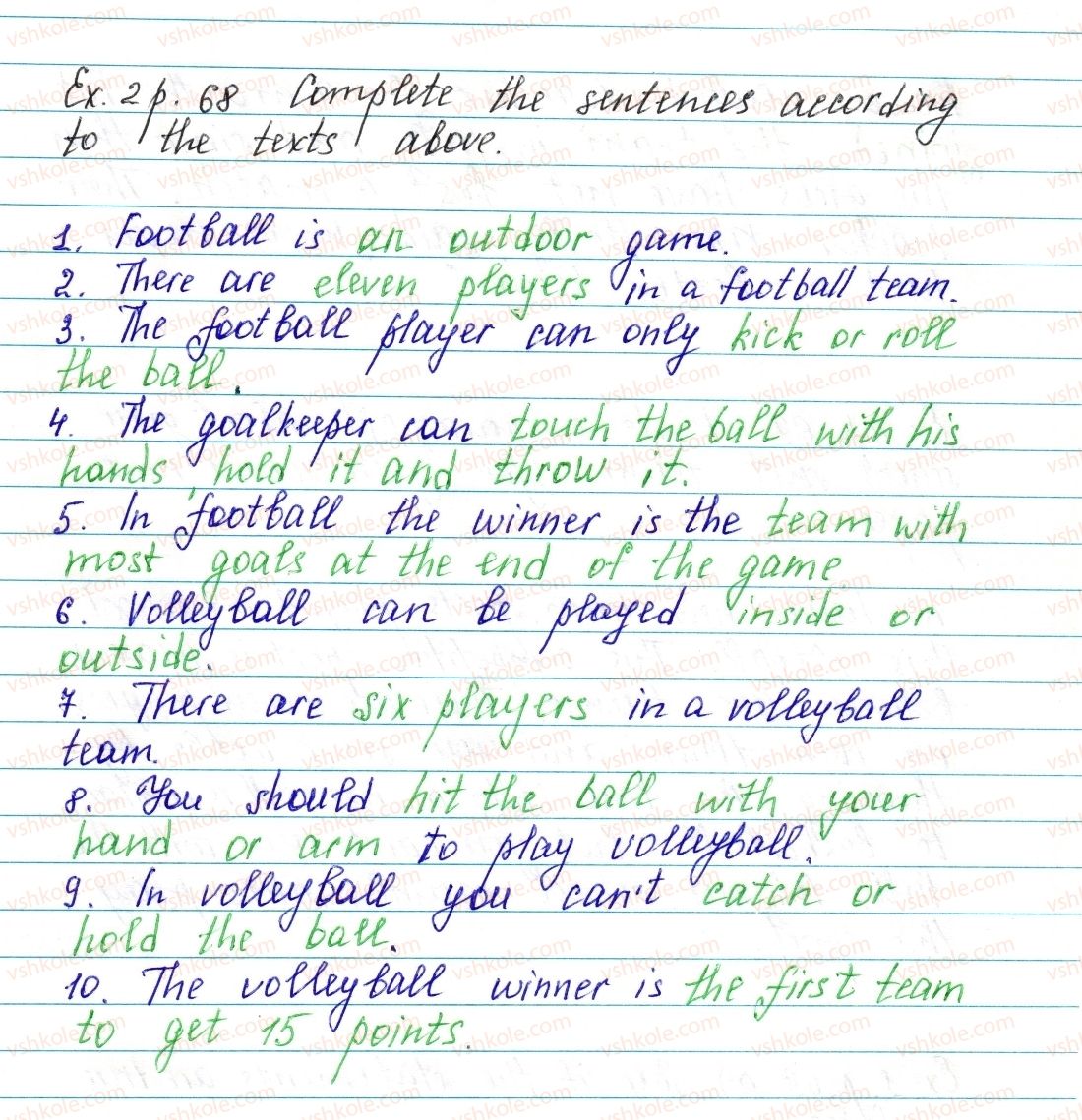 фото задание ex2p68 - lesson 2. my sports - unit 2. school is cool!