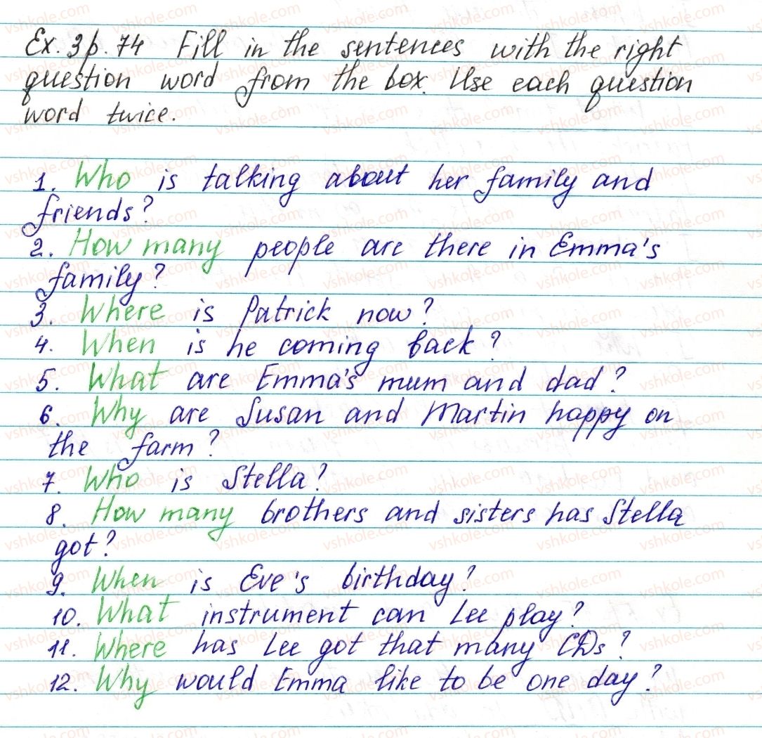 фото задание ex3p74 - lesson 2. my sports - unit 2. school is cool!
