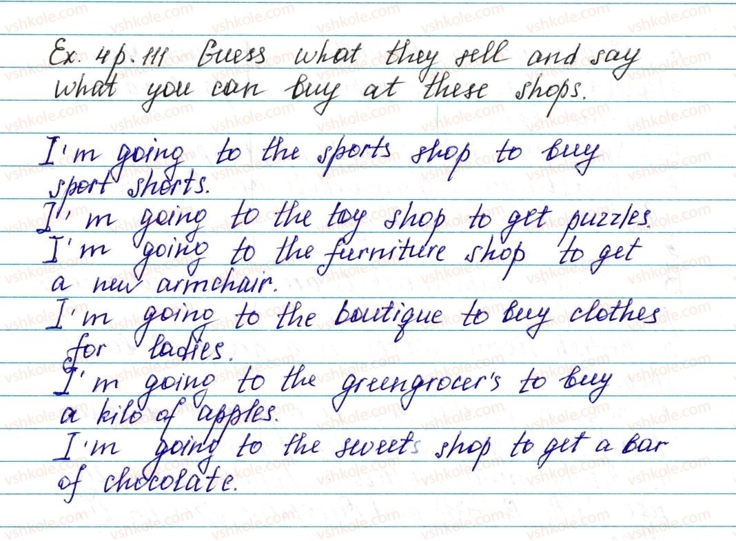 фото задание ex4p111 - lesson 2. going shopping - unit 3. cafes and shops