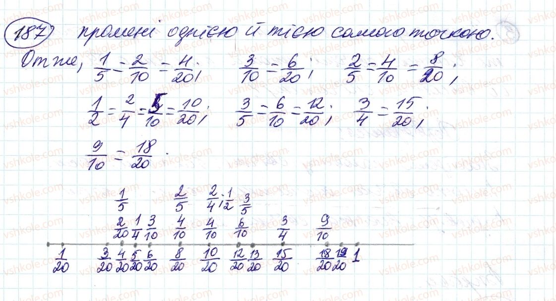 фото задание 187 - 7. основна властивість дробу - § 2. звичайні дроби