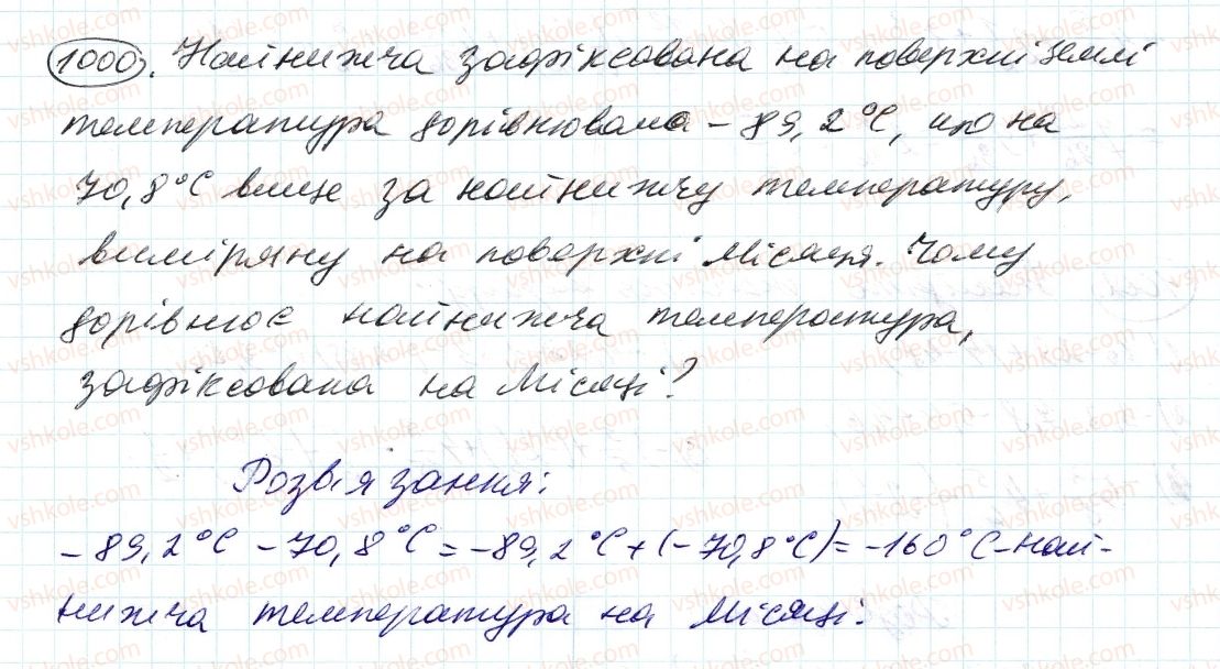 фото задание 1000 - 36. віднімання раціональних чисел - § 4. раціональні числа і дії з ними