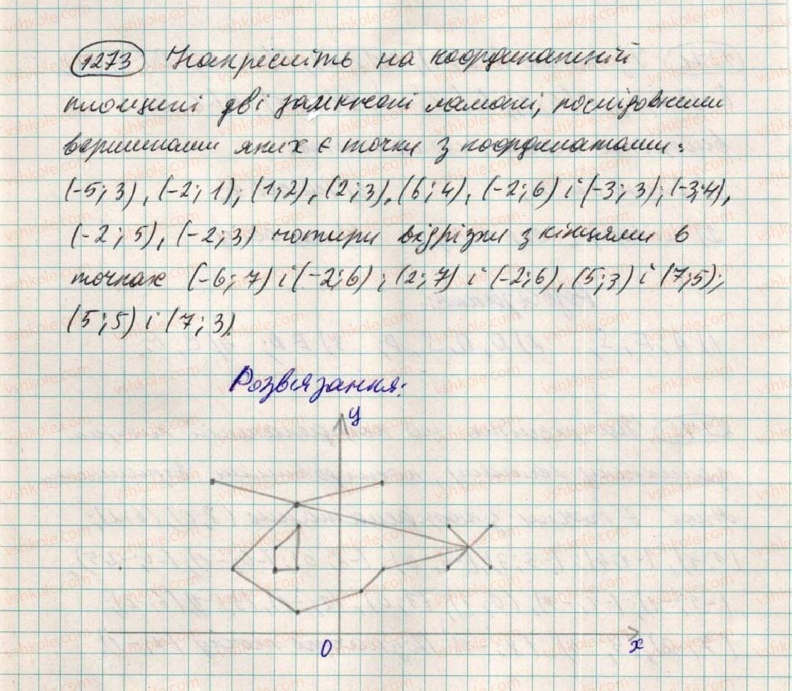 фото задание 1273 - 45. координатна площина - § 4. раціональні числа і дії з ними