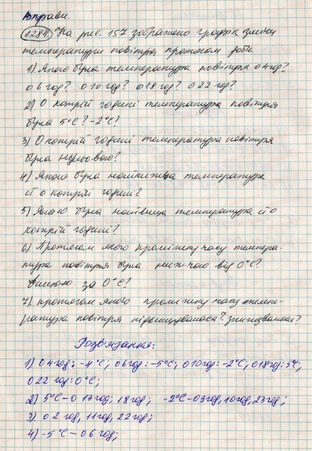 фото задание 1284 - 46. графіки - § 4. раціональні числа і дії з ними