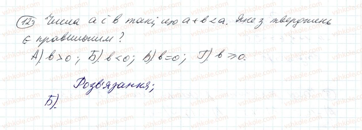 фото задание 12 - завдання № 5 «перевірте себе» в тестовій формі - § 4. раціональні числа і дії з ними