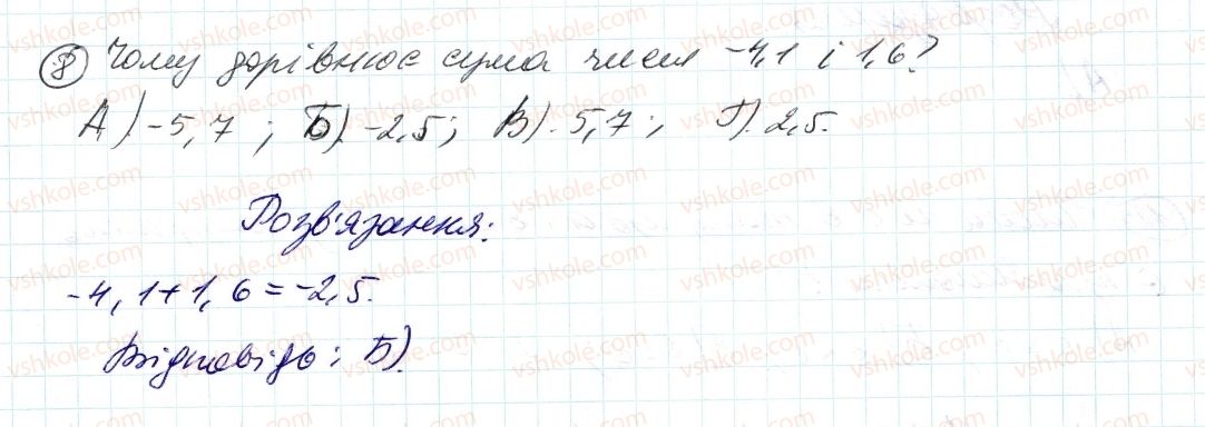 фото задание 8 - завдання № 5 «перевірте себе» в тестовій формі - § 4. раціональні числа і дії з ними