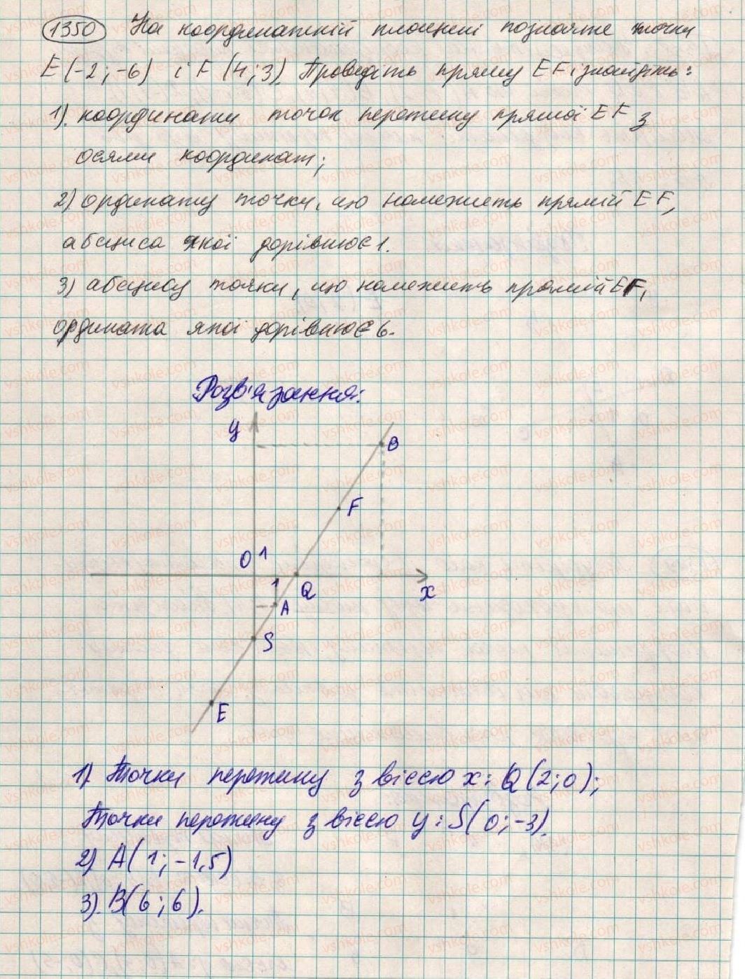 фото задание 1350 - вправи для повторення за курс 6 класу