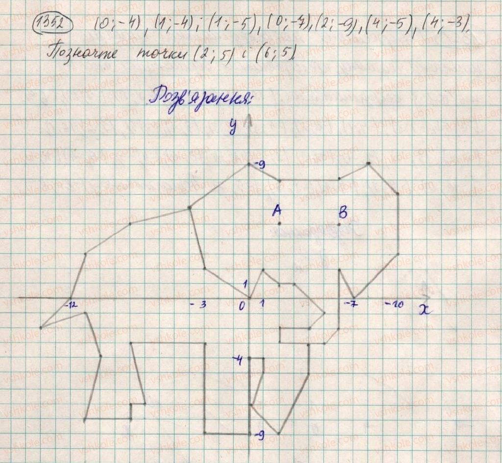 фото задание 1352 - вправи для повторення за курс 6 класу