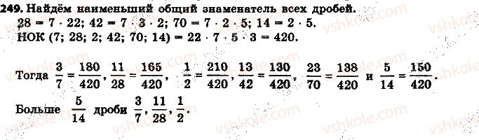 фото задание 249 - 9. приведение дробей к общему знаменателю - § 2. обыкновенные дроби