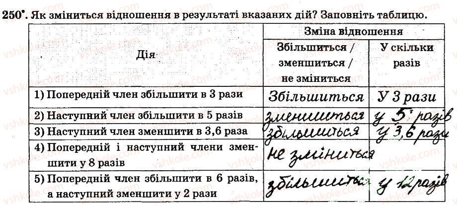фото задание 250 - § 3. відношення і пропорції - частина 2