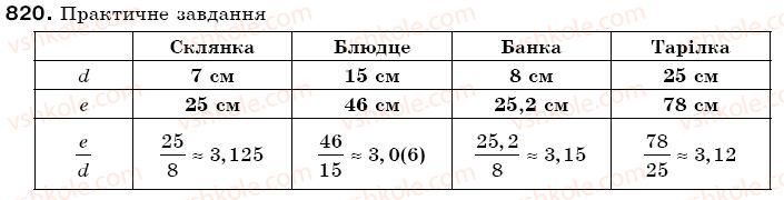 фото задание 820 - § 23. коло і круг - відношення і пропорції