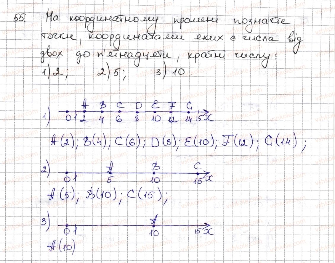 фото задание 55 - § 2. ознаки подільності на 2, 10, 5 - розділ 1. подільність натуральних чисел