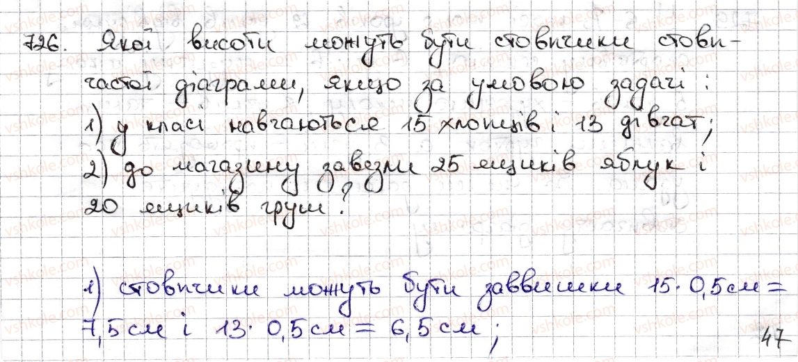 фото задание 726 - § 17. діаграми - розділ 3. відношення і пропорції