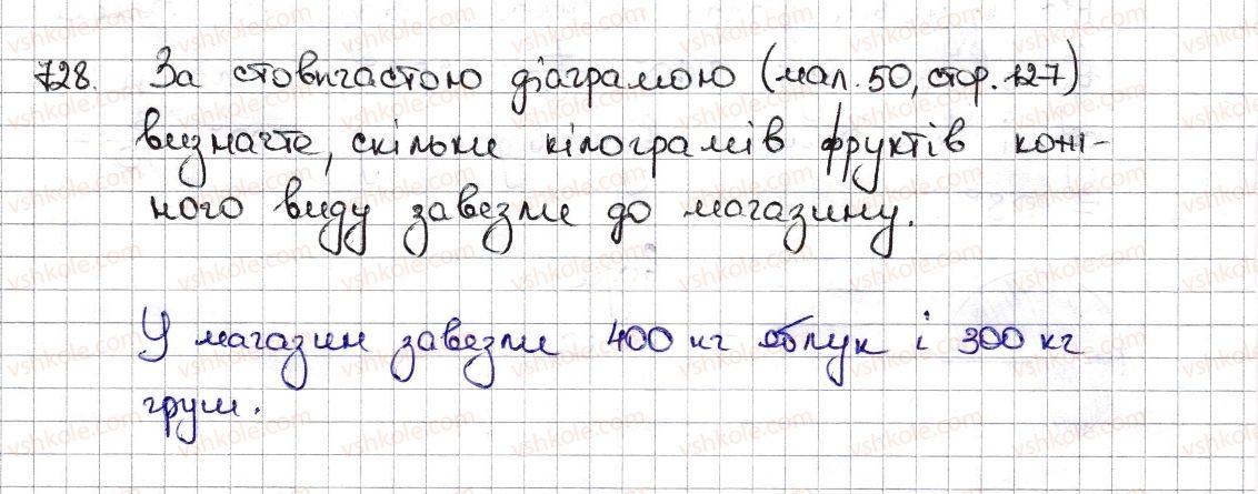 фото задание 728 - § 17. діаграми - розділ 3. відношення і пропорції