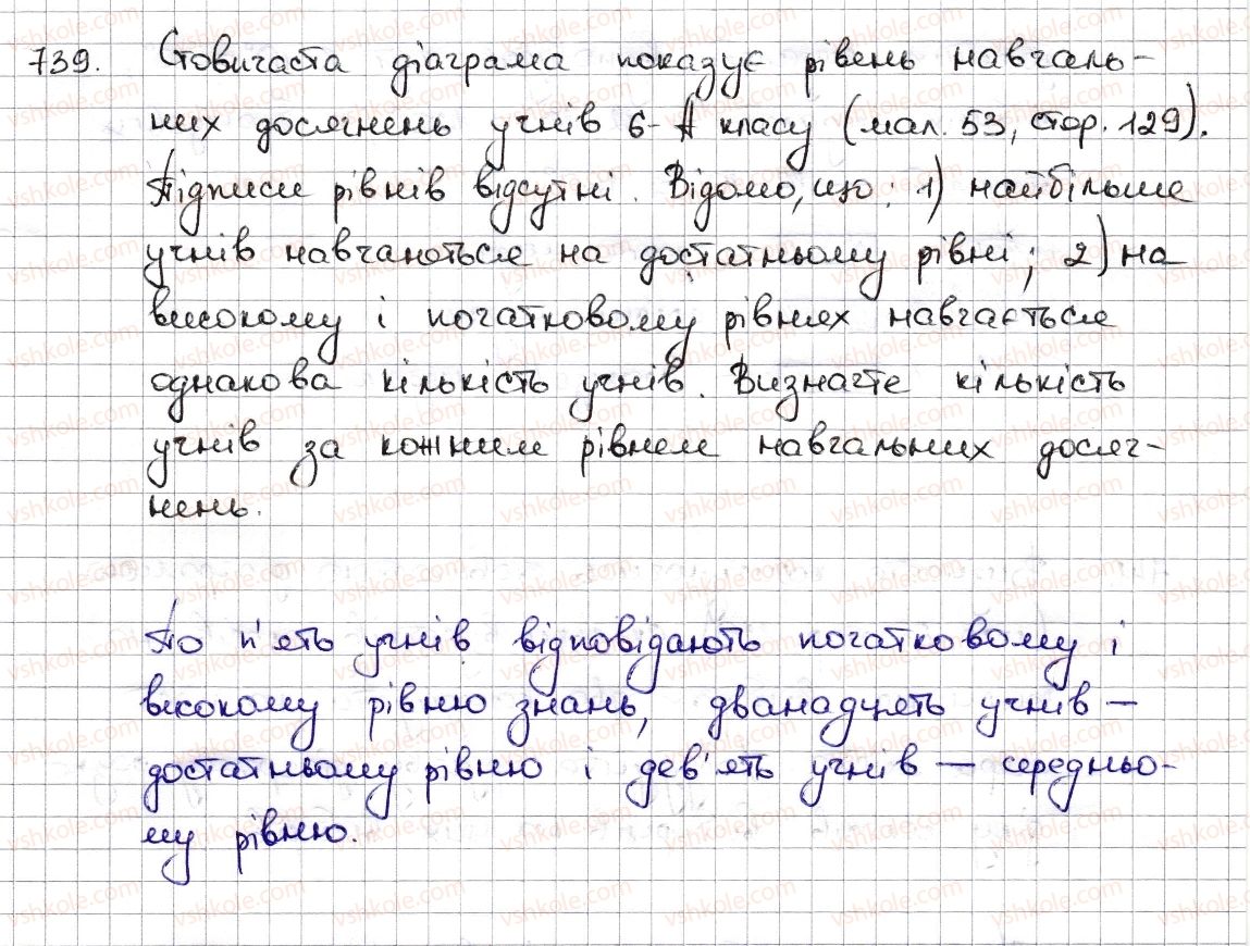 фото задание 739 - § 17. діаграми - розділ 3. відношення і пропорції