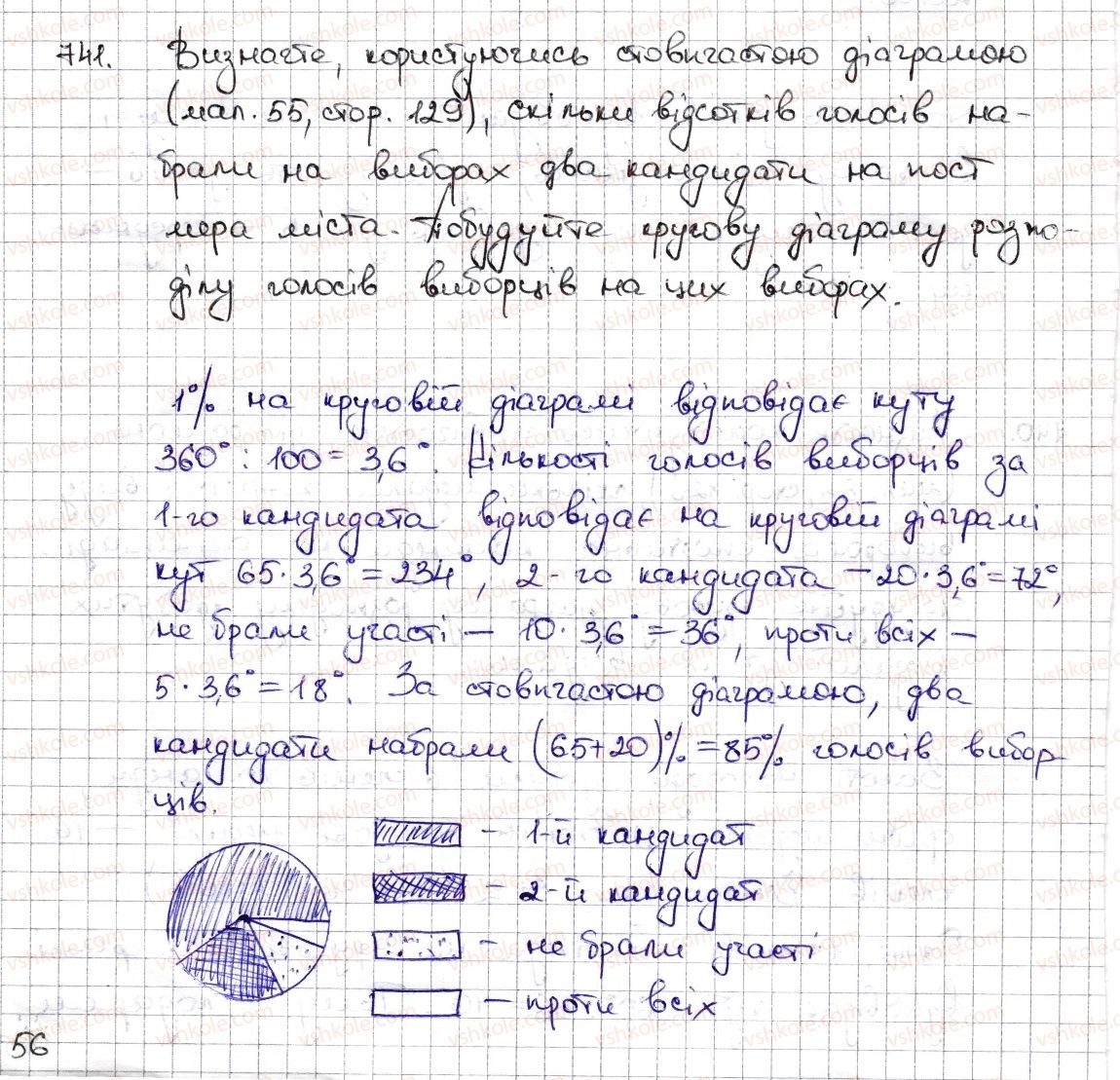 фото задание 741 - § 17. діаграми - розділ 3. відношення і пропорції