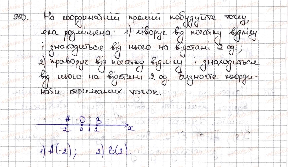 фото задание 950 - § 22. координатна пряма - розділ 4. раціональні числа та дії з ними