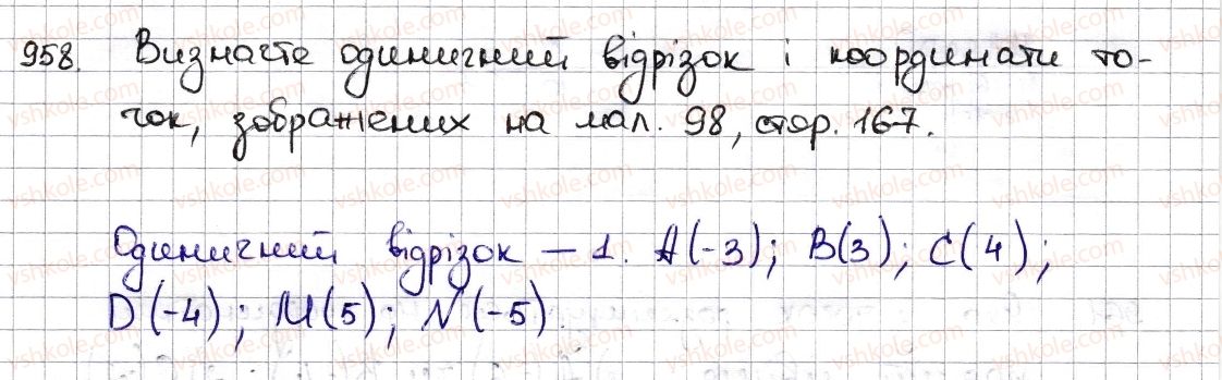 фото задание 958 - § 22. координатна пряма - розділ 4. раціональні числа та дії з ними