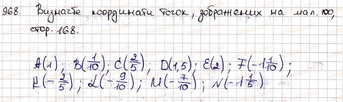 фото задание 968 - § 22. координатна пряма - розділ 4. раціональні числа та дії з ними