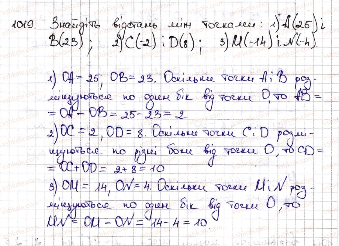 фото задание 1019 - § 23. модуль числа - розділ 4. раціональні числа та дії з ними