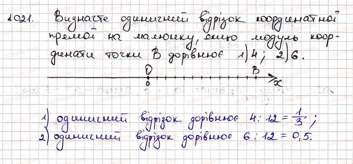 фото задание 1021 - § 23. модуль числа - розділ 4. раціональні числа та дії з ними