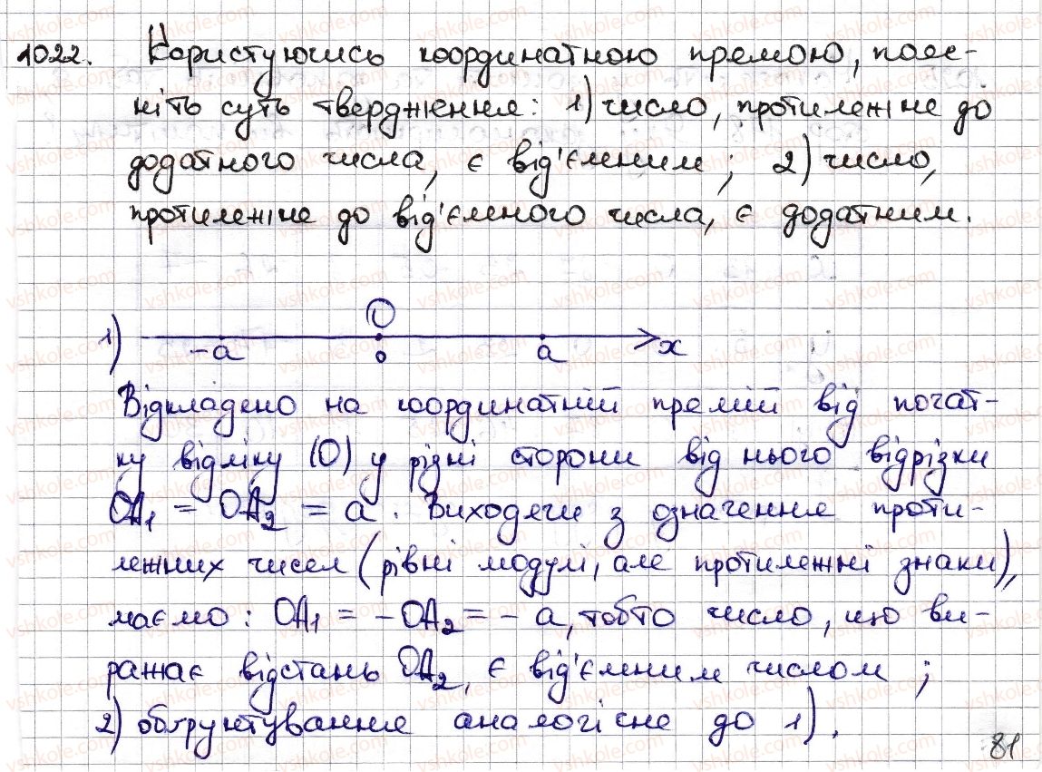фото задание 1022 - § 23. модуль числа - розділ 4. раціональні числа та дії з ними