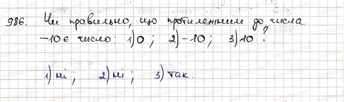 фото задание 986 - § 23. модуль числа - розділ 4. раціональні числа та дії з ними