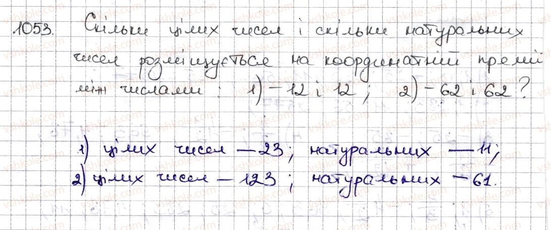 фото задание 1053 - § 24. цілі числа. раціональні числа - розділ 4. раціональні числа та дії з ними