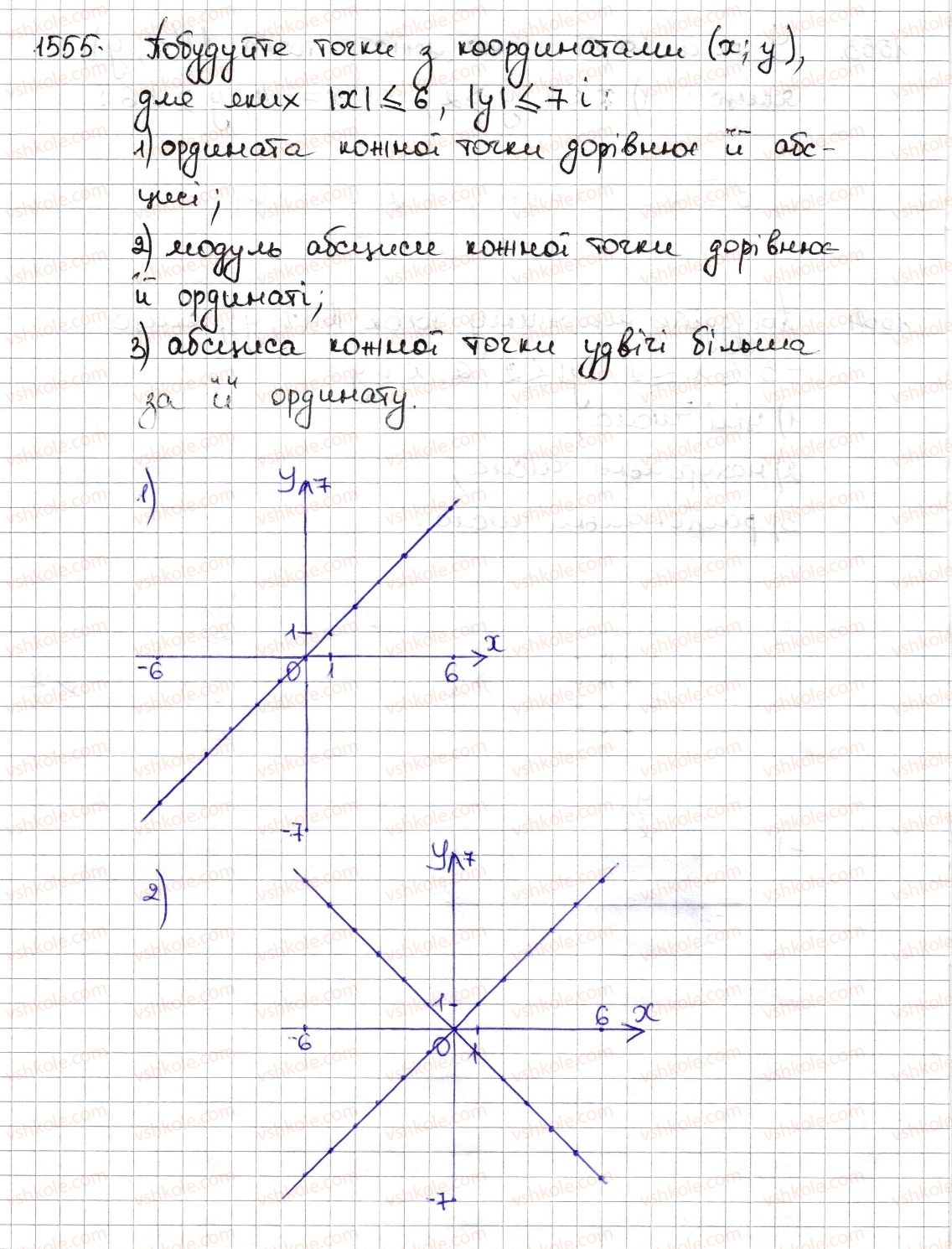 фото задание 1555 - § 34. координатна площина - розділ 5. вирази і рівняння