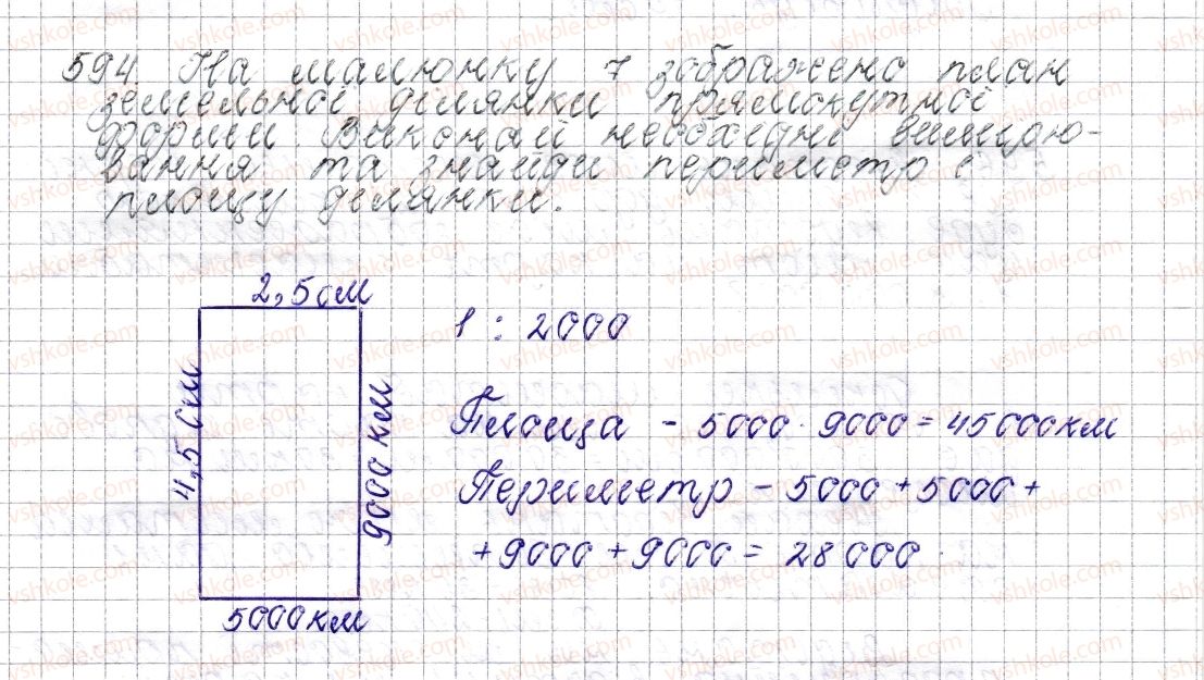 фото задание 594 - § 23. масштаб. знаходження відстаней на карті - розділ 3. відношення і пропорції