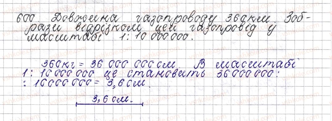 фото задание 600 - § 23. масштаб. знаходження відстаней на карті - розділ 3. відношення і пропорції