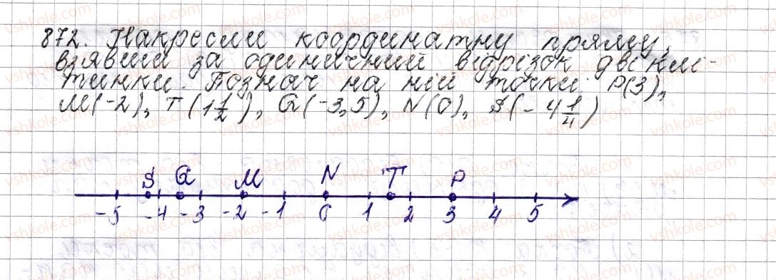 фото задание 872 - § 34. координатна пряма - розділ 4. раціональні числа і дії над ними