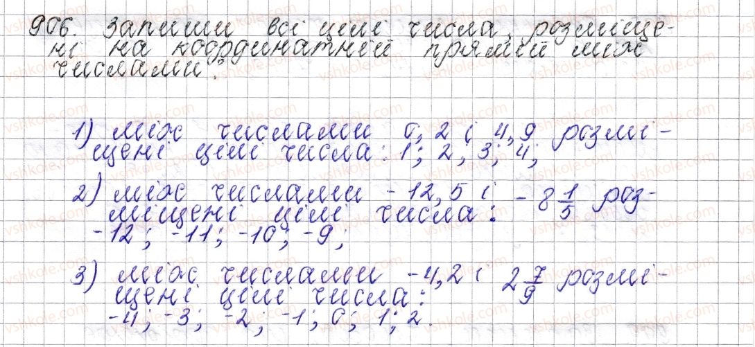 фото задание 906 - § 35. протилежні числа. цілі числа. раціональні числа - розділ 4. раціональні числа і дії над ними