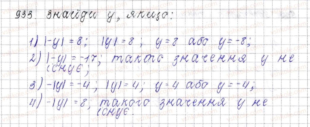 фото задание 933 - § 36. модуль числа - розділ 4. раціональні числа і дії над ними