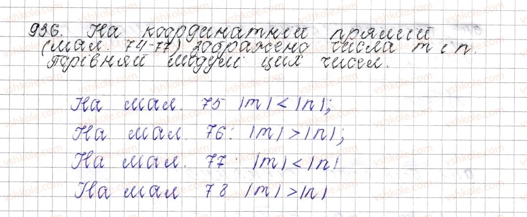 фото задание 936 - § 36. модуль числа - розділ 4. раціональні числа і дії над ними