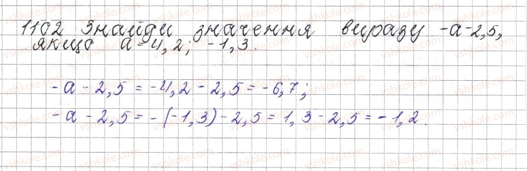 фото задание 1102 - § 41. віднімання раціональних чисел - розділ 4. раціональні числа і дії над ними