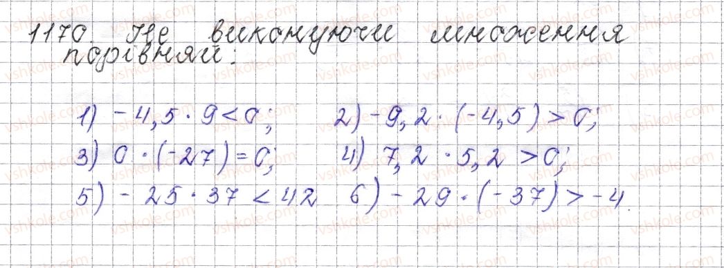 фото задание 1170 - § 43. множення раціональних чисел - розділ 4. раціональні числа і дії над ними